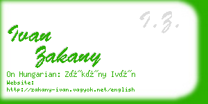 ivan zakany business card